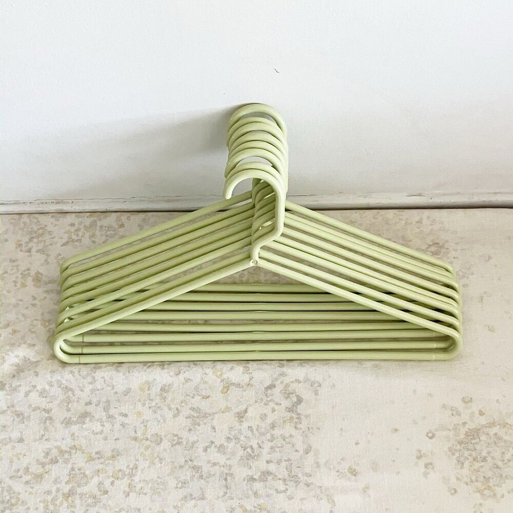 Vintage Container Store Hanger Lot of 8 Light Green Plastic Tubular Early 2000s